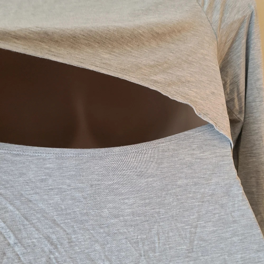 Under Armour long sleeve shirt modal open back gray yoga women's sz.M - Picture 4 of 7